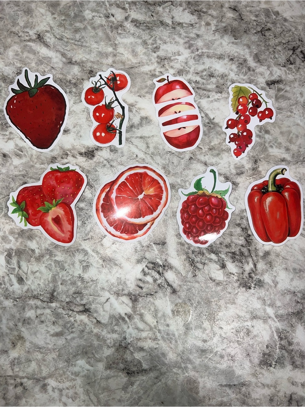 3 for $12 Red Fruit & Vegetable Sticker Set